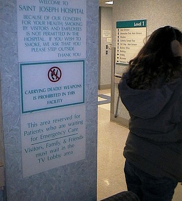 Mom walking out of the hospital in Feb 2003