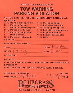 I hate Bluegrass Towing because they first hated me
