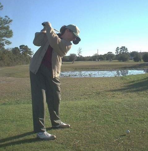 Cheryl on the golf course