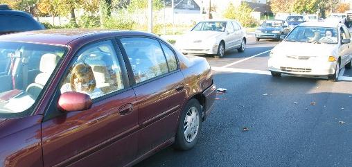 rush hour traffic was affected by the two smashed cars