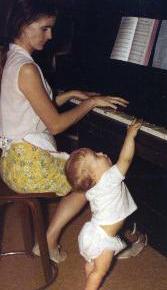 baby Brett playing the piano (in March 1971)
