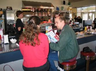 Ariana and Brett at the diner