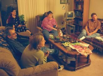 Ariana and friends watching TV