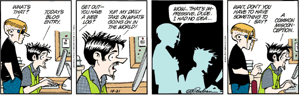 Doonesbury cartoon about blogging