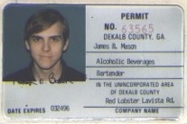 bartending ID I got in 1995