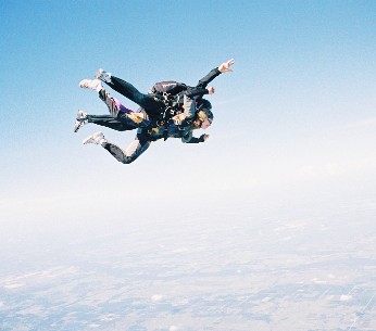 Rachel skydiving